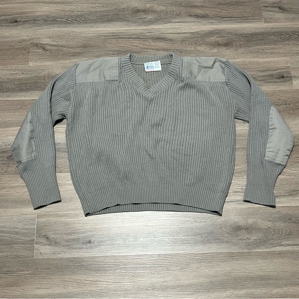 National Park Service *M Sweater Gray Patches Wool Blend Ranger R&R Uniforms VTG